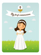 My first communion reminder on blue sky background