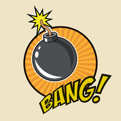 Canvas Print - pop art bang bomb design vector illustration eps 10