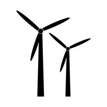 Black Silhouette Windmill Alternative And Renewable Energy Icon Vector Illustration