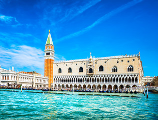 Wall Mural - Venice landmark, Piazza San Marco, Campanile and Doge Palace. Italy