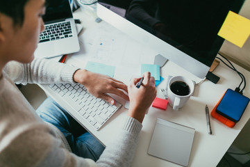 Canvas Print - Man Working At His Desk