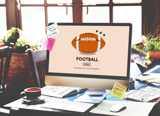 Poster - football game ball play sports graphics concept