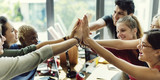 Fototapeta  - Teamwork Power Successful Meeting Workplace Concept