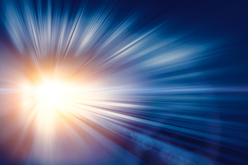 Wall Mural - high speed business and technology concept, acceleration super fast speedy motion blur of light ray 