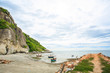 The beach of southern of Thailand with fisherman boat