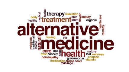 Wall Mural - Alternative medicine animated word cloud, text design animation.