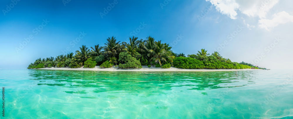 Thoddoo island panorama - obrazy, fototapety, plakaty 