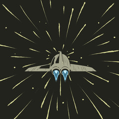 Wall Mural - spaceship travel with speed of light