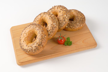 Poster - fresh bagels with seeds