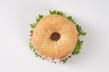 Poster - bagel sandwich with ham