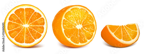Cuadros en Lienzo Set of vector illustration oranges