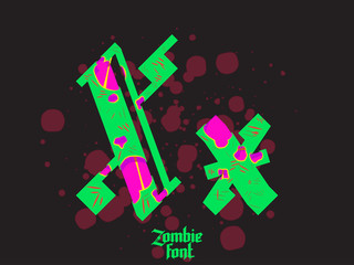 Wall Mural - Acid zombie gothic font