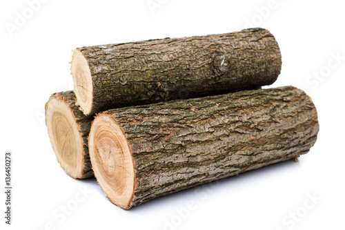logs on white background, studio photo, acacias tree Poster Mural XXL