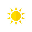 Vector sun icon. Flat style with shadow.