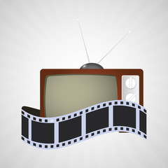 Sticker - cinema tv vintage strip film vector illustration eps 10