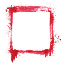 Canvas Print - Red ink square frame