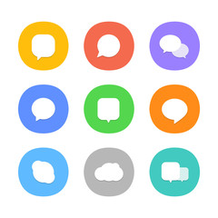 Fototapete - Different color web icons. Social media pictograms template