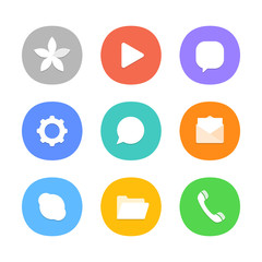 Aufkleber - Different color web icons. Social media pictograms. Modern smart