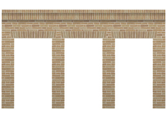 Wall Mural - Vintage arcade of the masonry. Wall and facade of the old brick. Vector graphics