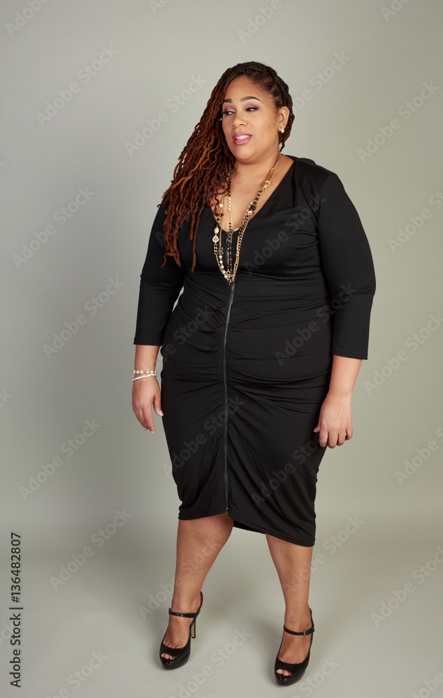 Plus Size African American BBW Woman posing in the studio Stock Photo |  Adobe Stock