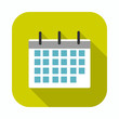 © globalpainting - Calendar long shadow flat icon vector illustration.
