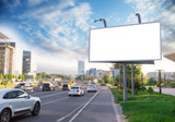 Fototapeta  - Banner billboard mockup for advertising in city useful for design