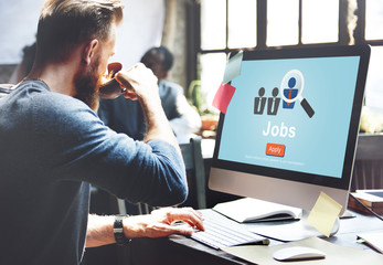 Wall Mural - jobs hiring occupation recruitment work careers concept