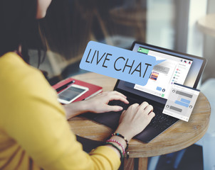 Canvas Print - Live Chat Chatting Communication Digital Web Concept