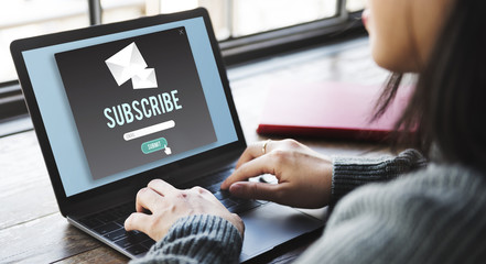 Wall Mural - subscribe advertising communication member concept