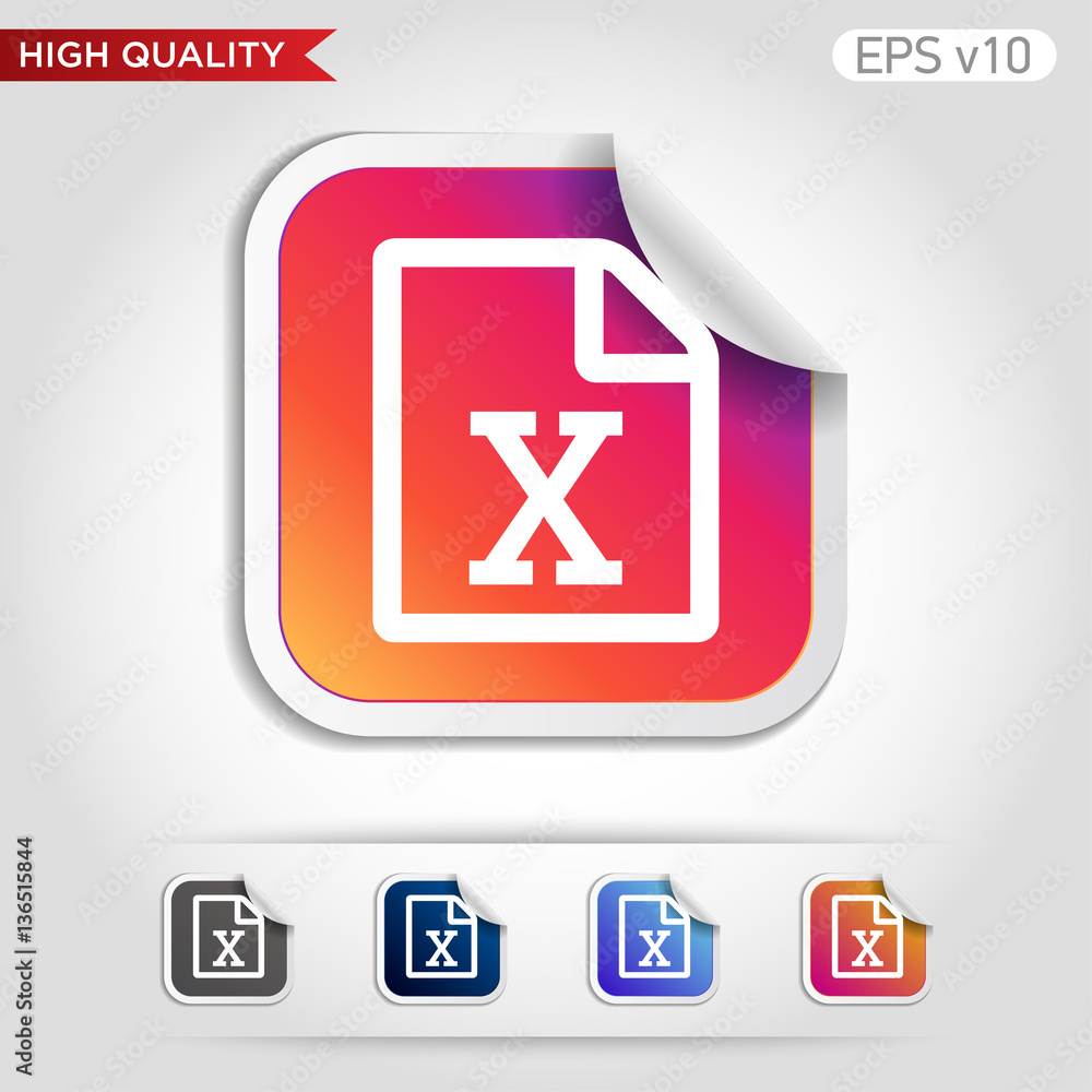 เวกเตอร์ Stock Excel file icon. Button with excel file icon. Modern UI ...