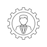 Fototapeta  - Businessman in gear line icon