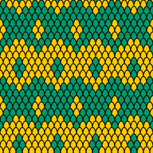 Green And Yellow Scales Seamless Pattern