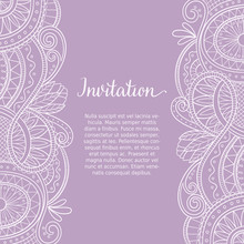 Han Drawn Boho Style Design For Greeting Cards, Wedding Invitations And Backgrounds. Vector Illustration.