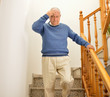 © cunaplus - man with faintness at the stairs home