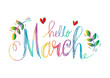 Hello march hand drawn lettering.
