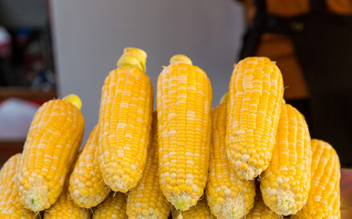 Wall Mural - Fresh Yellow Corn in Market