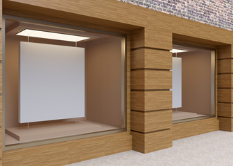 Wall Mural - showcase street store. 3d rendering