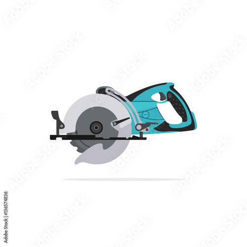 Vector illustration of a Electric Saw isolated on a white background ...