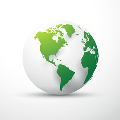 Wall Mural - green earth globe america