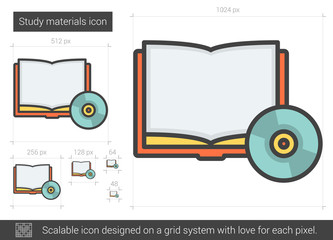 Poster - Study materials line icon.