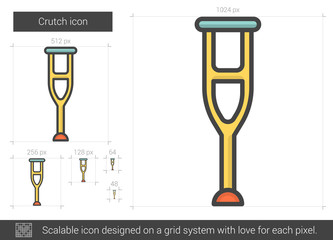 Wall Mural - Crutch line icon.