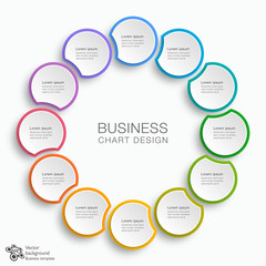Wall Mural - business chart design 12-step #vector graphic
