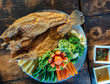 Thailand food fried snapper fish sprinkle sesame