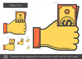 Canvas Print - Salary line icon.