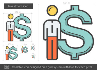 Sticker - Investment line icon.