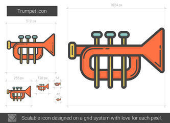 Poster - Trumpet line icon.