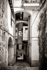 Wall Mural - The streets of the ancient town of Ventimiglia. Italy.