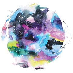 Wall Mural - watercolor galaxy background.