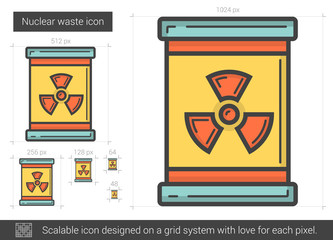 Sticker - Nuclear waste line icon.