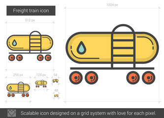 Sticker - Freight train line icon.